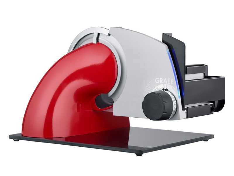 Graef SKS Line 700 Rossa - Cortadora de fiambre en voladizo con cuchilla de 170 mm - Con indicadores LED