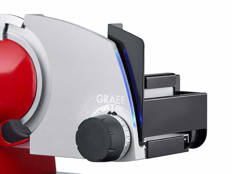 Graef SKS Line 700 Rossa - Cortadora de fiambre en voladizo con cuchilla de 170 mm - Con indicadores LED