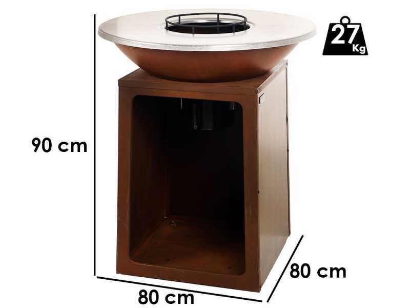 RoyalFood COR-4000 - Barbacoa de le&ntilde;a en Corten