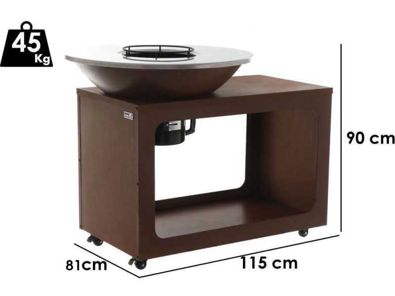 RoyalFood COR-4250 - Barbacoa de le&ntilde;a en Corten