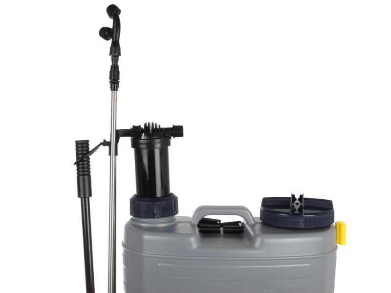 BullMach Pandora 16EM LA - Pulverizador de mochila el&eacute;ctrico de bater&iacute;a y manual - 12V 8Ah