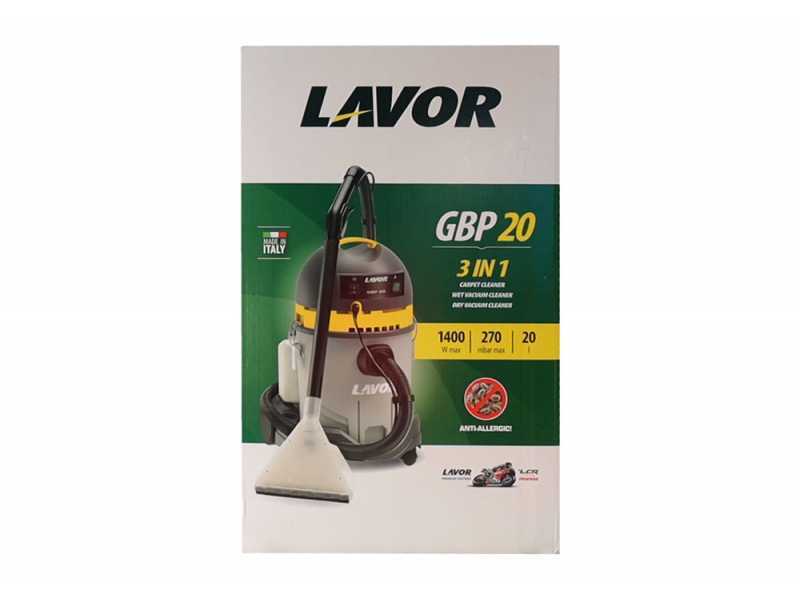 Lavor GBP 20 - Aspirador lavamoquetas tejidos tapicer&iacute;a de inyecci&oacute;n/extracci&oacute;n