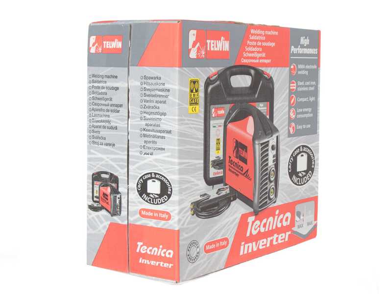Telwin 211S ACX - Soldadora inverter de electrodo y TIG de corriente continua - 180 A