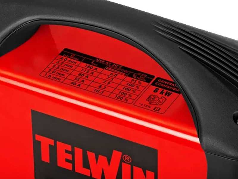 Telwin 211S ACX - Soldadora inverter de electrodo y TIG de corriente continua - 180 A
