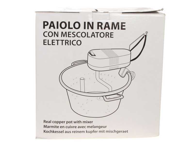 Novital - Caldero de cobre el&eacute;ctrico  martillado para polenta de base plana 4,7L - 4W