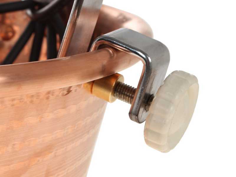 Novital - Caldero de cobre el&eacute;ctrico  martillado para polenta de base plana 4,7L - 4W
