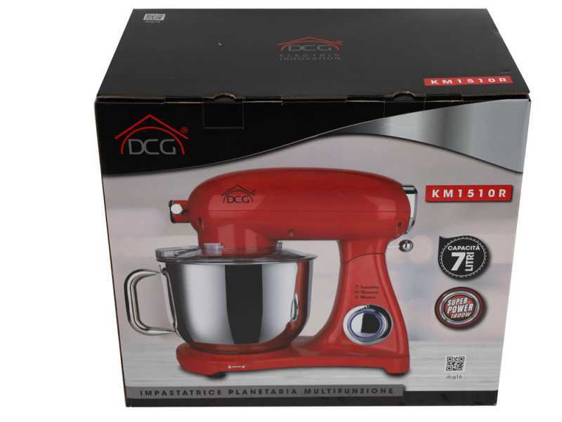 DCG KM1510R 7l - Amasadora planetaria - Cuba de acero de 7 l - Multifunci&oacute;n con desenganche r&aacute;pido