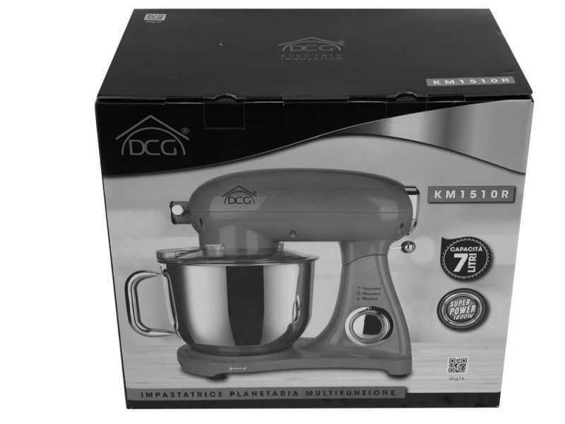 DCG KM1510S 7l - Amasadora planetaria - Cuba de acero de 7 l - Multifunci&oacute;n con desenganche r&aacute;pido