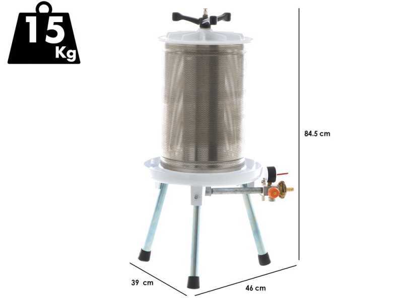 Enotecnica Pillan Misurina - Hidroprensa para fruta 20 L - Jaula INOX