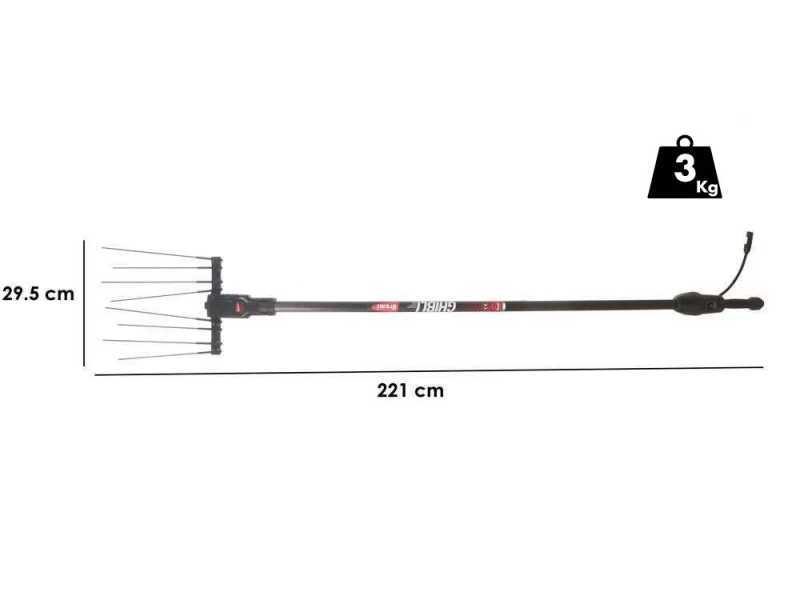 Brumi Zenit 36V - Vareador de aceitunas el&eacute;ctrico de bater&iacute;a - P&eacute;rtiga de Carbono 200/315 cm
