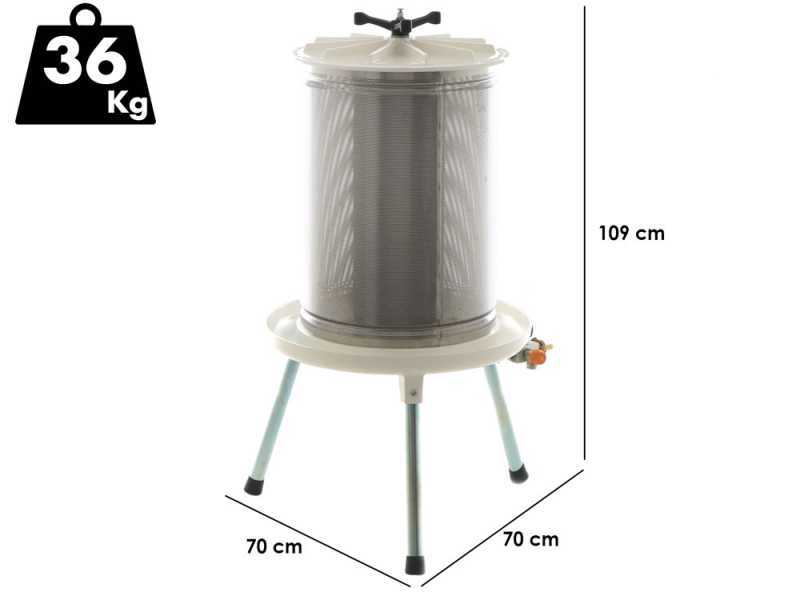 Enotecnica Pillan Garda - Hidroprensas para fruta 80 L - Jaula INOX