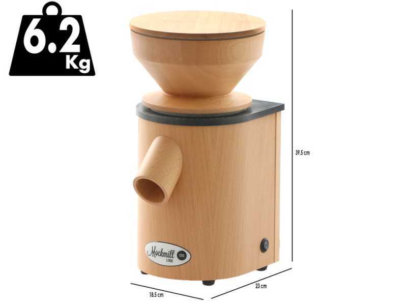 Mockmill Lino 100 - Molino de harina con piedra de madera - 360W