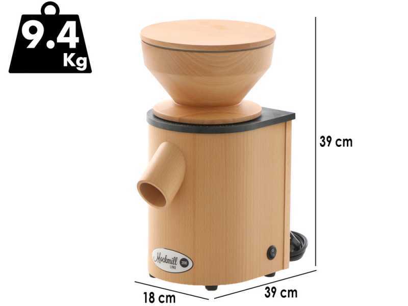 Mockmill Lino 200 - Molino de harina con piedra de madera - 600W