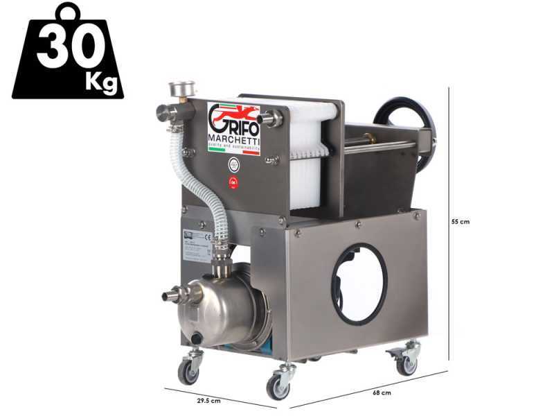 Grifo Professional Inox 10 - Filtro para vino de cartones con carro - Bomba de acero inoxidable