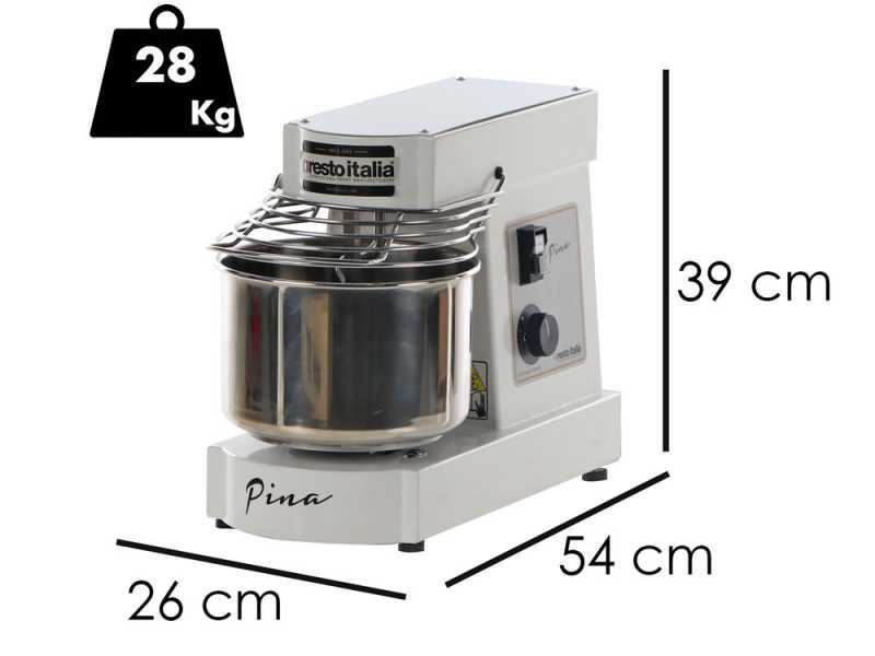 Resto Italia Pina MO 10 - Amasadora de espiral de una velocidad - 6 kg