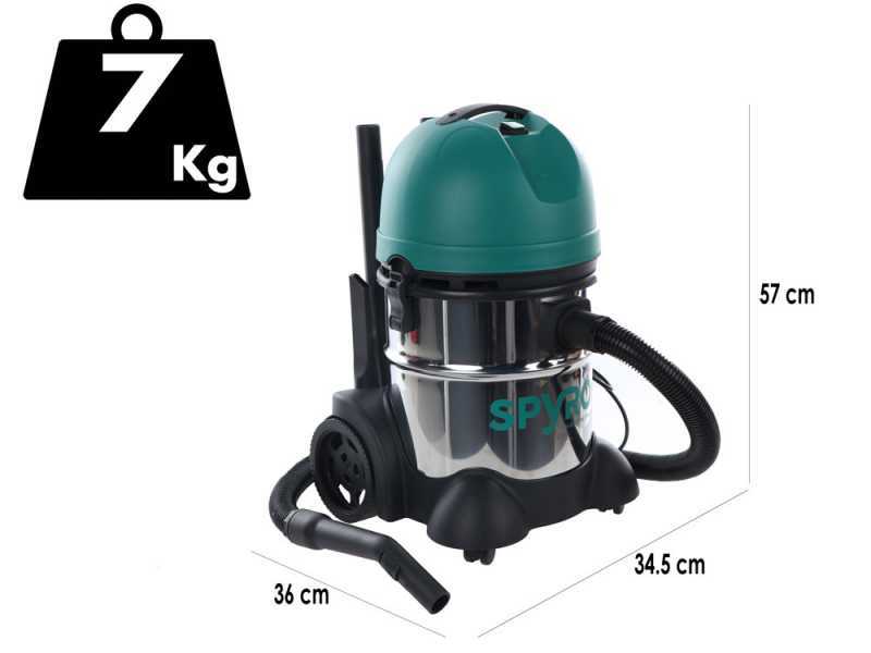 Spyro Wet &amp; Dry 20 INOX- Aspirador de polvo y l&iacute;quidos - Capacidad 20 l - 1200W