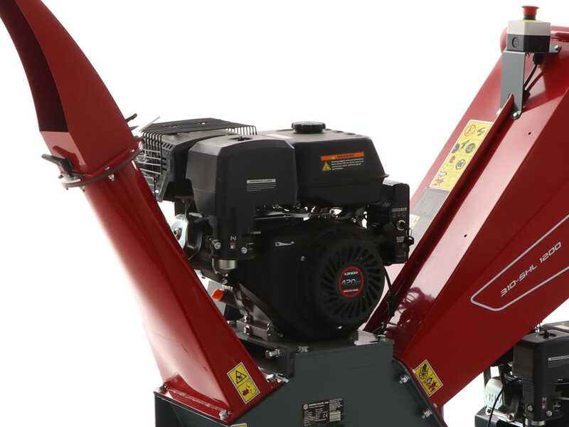 Blue Bird 310-SHL 1200 - Biotrituradora autopropulsada de orugas con carretilla a motor - Motor Loncin G420F