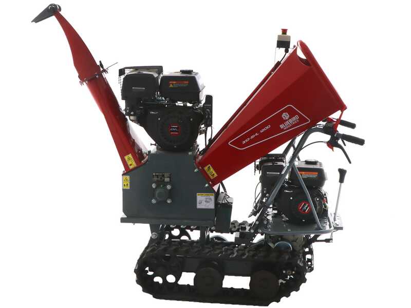Blue Bird 310-SHL 1200 - Biotrituradora autopropulsada de orugas con carretilla a motor - Motor Loncin G420F