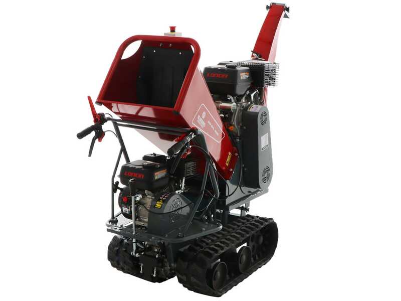 Blue Bird 310-SHL 1200 - Biotrituradora autopropulsada de orugas con carretilla a motor - Motor Loncin G420F