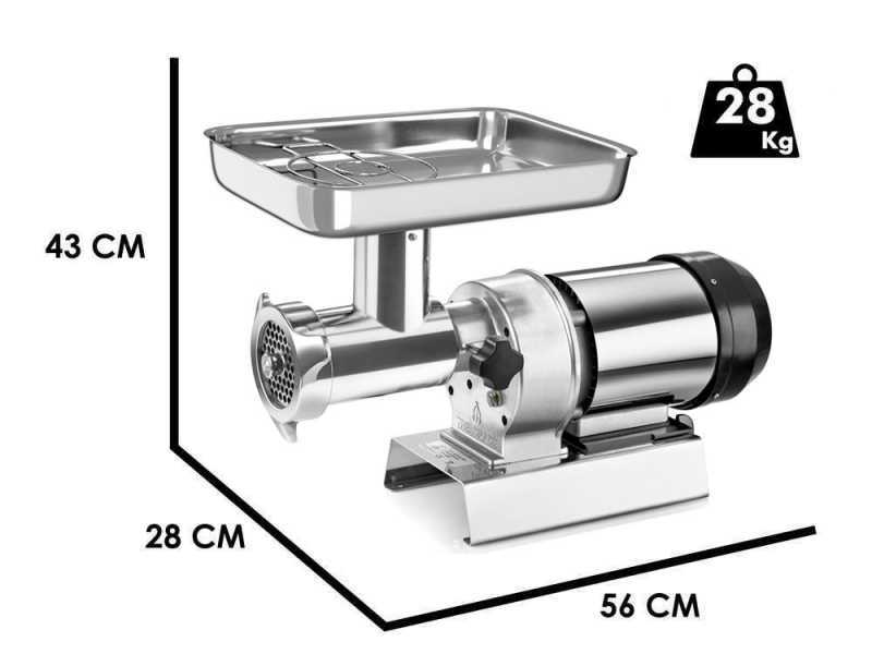 Tre Spade TC-32 INOX/2HP - Picadora de carne el&eacute;ctrica - 1500 W - N.32