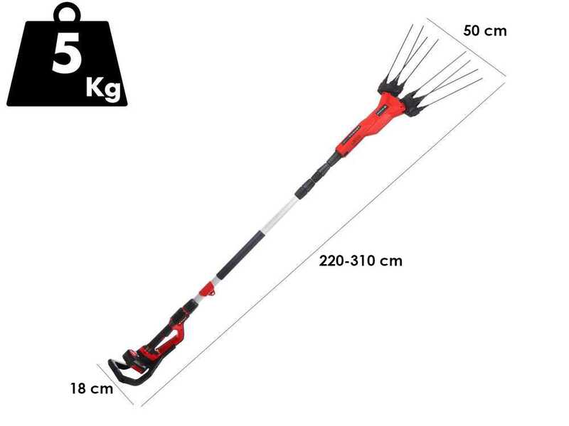 Einhell GE-FS 18/53 - Vareador de aceitunas de bater&iacute;a - P&eacute;rtiga telesc&oacute;pica - 220-310 cm - 18 V 4 Ah