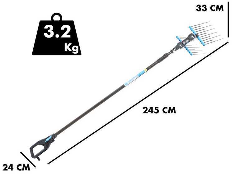 Campagnola Alice STAR 58 PLUS - P&eacute;rtiga de carbono de 245 - 330 cm - Vareador de aceitunas el&eacute;ctrico