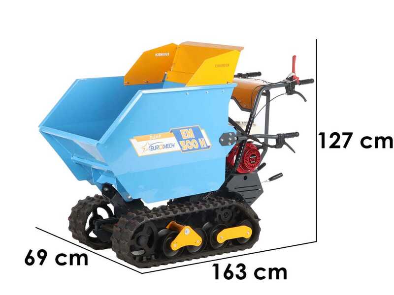 EuroMech EM500H-Dumper - Carretilla de orugas con motor - Caj&oacute;n Dumper - Capacidad 500 kg