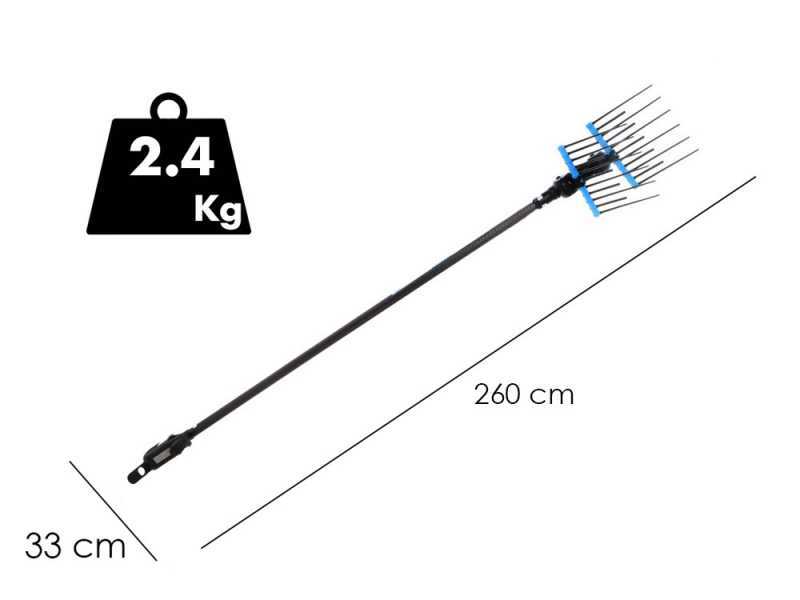 Campagnola Alice STAR ECO - P&eacute;rtiga de carbono de 200 cm - Vareador de aceitunas el&eacute;ctrico