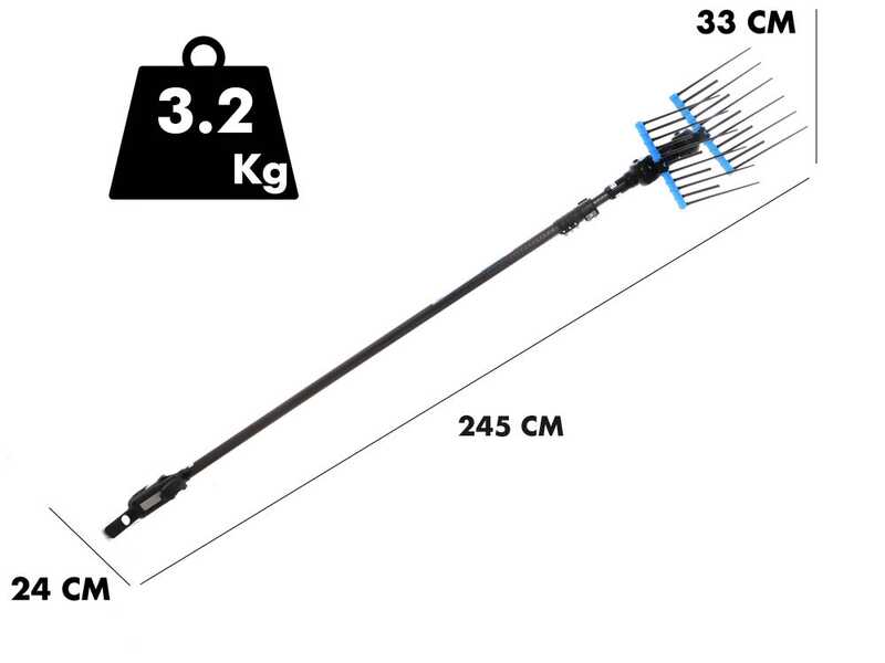 Campagnola Alice STAR ECO - P&eacute;rtiga de carbono - 245 - 330 cm - Vareador de aceitunas el&eacute;ctrico