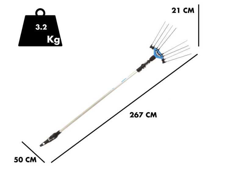 Campagnola Icarus V1 58 - P&eacute;rtiga de aluminio de 185-270 cm - Vareador de aceitunas el&eacute;ctrico