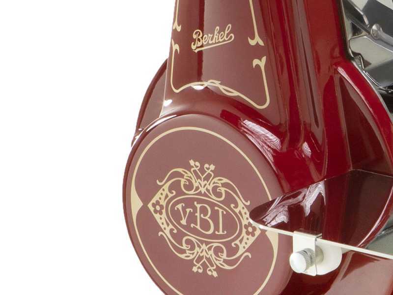 Berkel B2 Roja - Cortadora de fiambre de volante con pedestal - Cuchilla de acero cromado de 265 mm