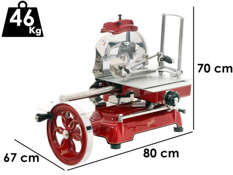 BERKEL B3- Cortadora de fiambre de volante con pedestal con cuchilla de acero al cromo de 300 mm - Roja