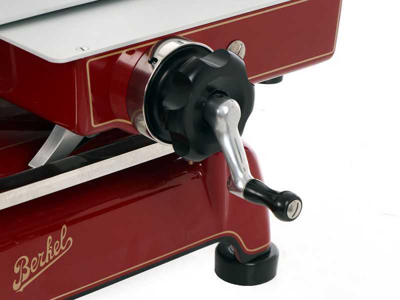 BERKEL B3- Cortadora de fiambre de volante con pedestal con cuchilla de acero al cromo de 300 mm - Roja