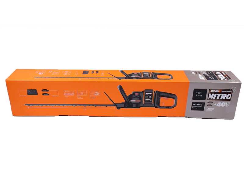 Cortasetos WORX NITRO WG286E.9 - 20V - Cuchilla 60 cm de acero - BATER&Iacute;A Y CARGADOR NO EST&Aacute;N INCLUIDOS