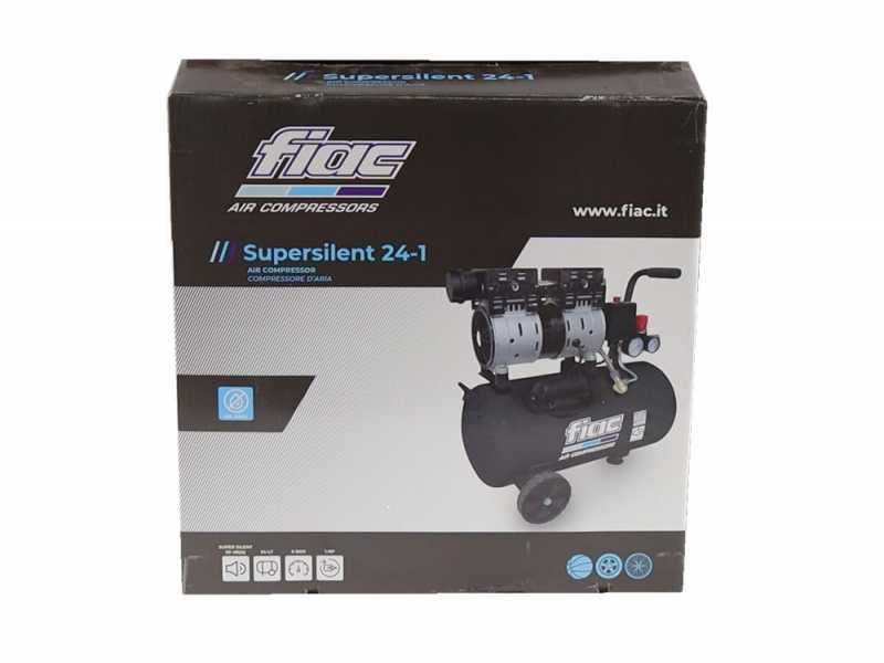FIAC SUPERSILENT 24/1 - Compresor de aire el&eacute;ctrico monof&aacute;sico silencioso, sin aceite - Motor 1 HP - 24 L
