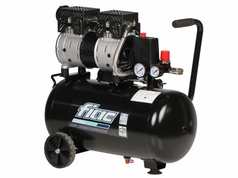 FIAC SUPERSILENT 24/1 - Compresor de aire el&eacute;ctrico monof&aacute;sico silencioso, sin aceite - Motor 1 HP - 24 L