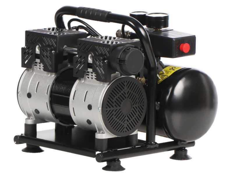 FIAC SUPERSILENT 6/1 - Compresor de aire el&eacute;ctrico port&aacute;til monof&aacute;sico silencioso, sin aceite - Motor 1 HP - 6 L