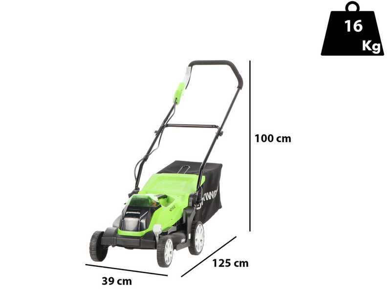 Greenworks G40LM35K2 - Cortac&eacute;sped el&eacute;ctrico de bater&iacute;a - 40V 2Ah