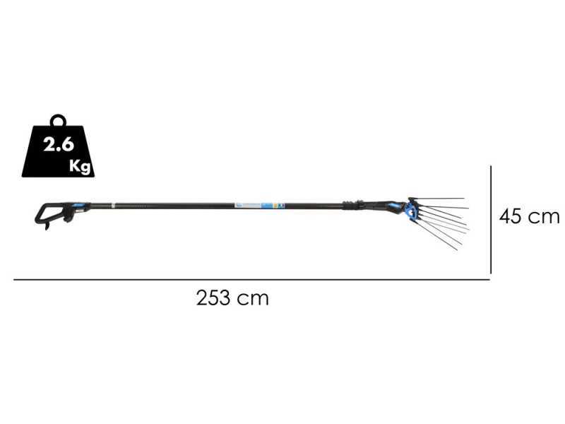 Campagnola Master - P&eacute;rtiga Carbono y Aluminio 150-220 cm - Vareador de aceitunas el&eacute;ctrico de bater&iacute;a