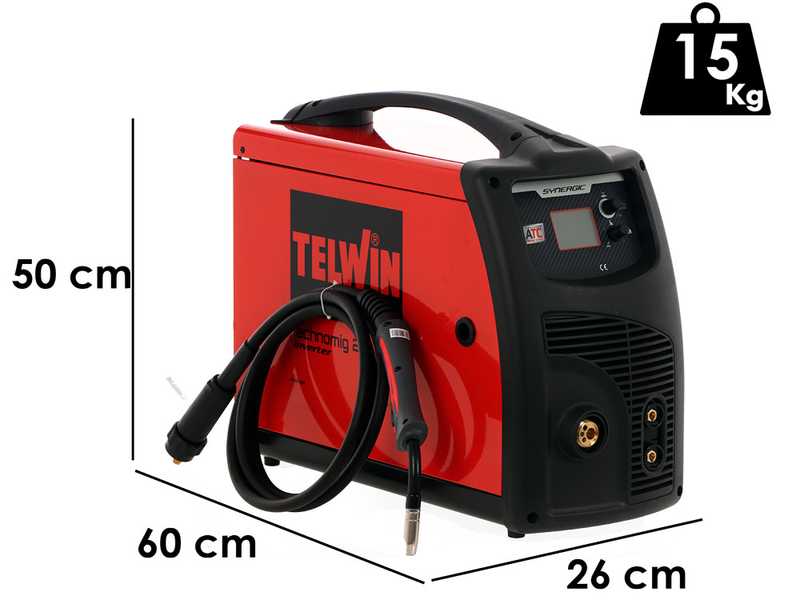 Telwin Technomig 215 Dual Synergic - Soldadora inverter multiproceso - GAS/NO GAS-MIG-MAG, MMA y TIG -