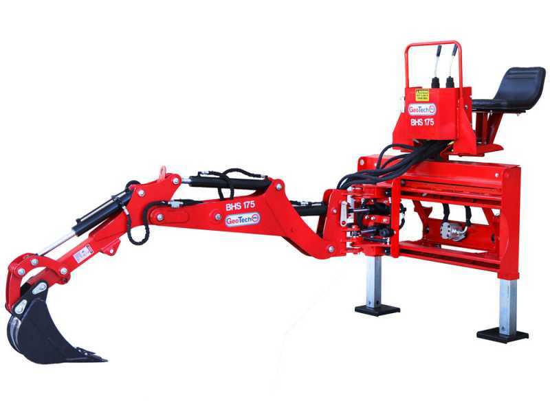 GeoTech-Pro BHS 175 - Retroexcavadora para tractor con desplazamiento lateral