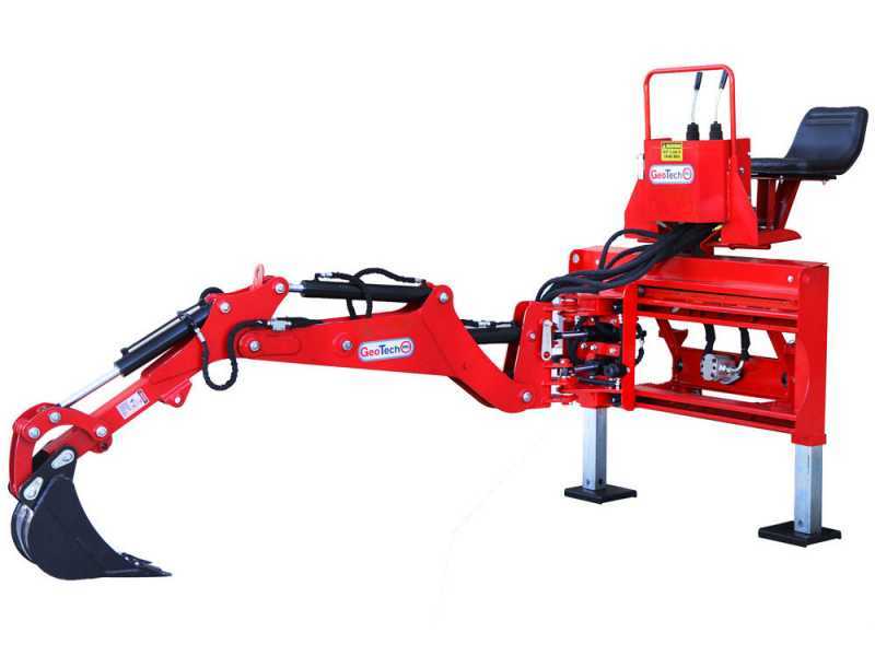GeoTech-Pro BHS 225 - Retroexcavadora para tractor con desplazamiento lateral