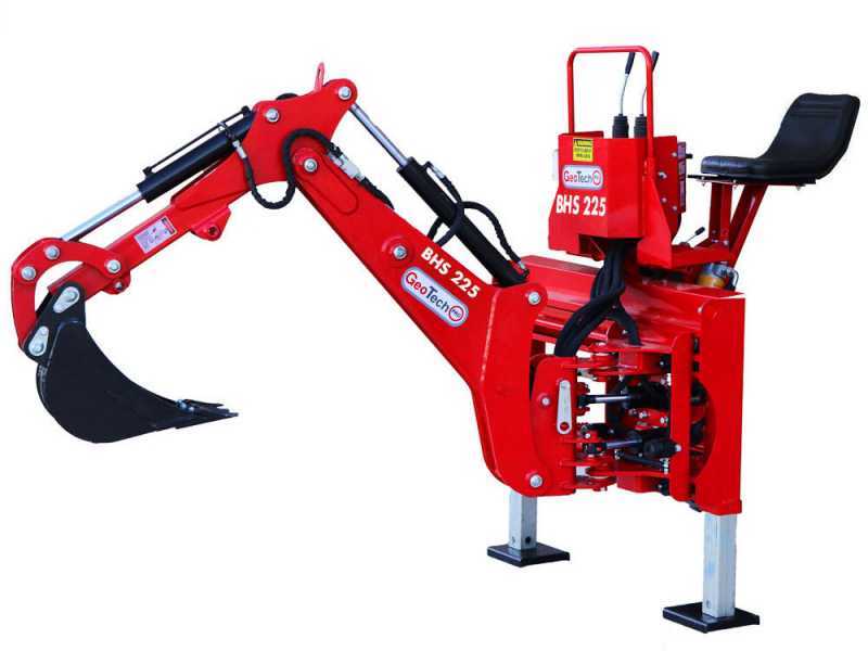 GeoTech-Pro BHS 225 - Retroexcavadora para tractor con desplazamiento lateral