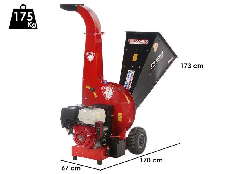 Ceccato Tritone BIG - Biotrituradora de gasolina - Motor Honda GX390 arranque el&eacute;ctrico