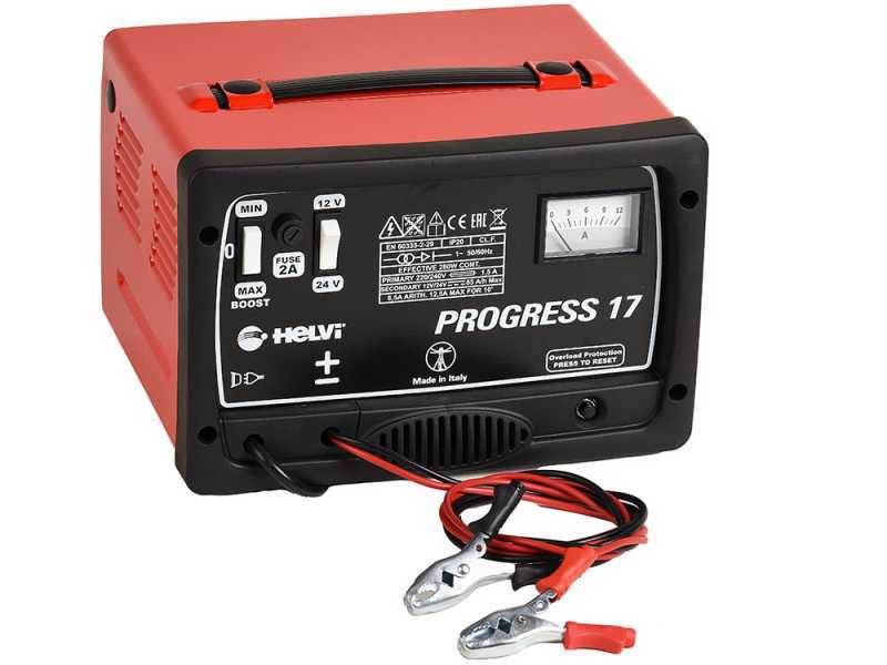 Helvi Progress 17 - Cargador de bater&iacute;as wet tensi&oacute;n 12/24V - monof&aacute;sico