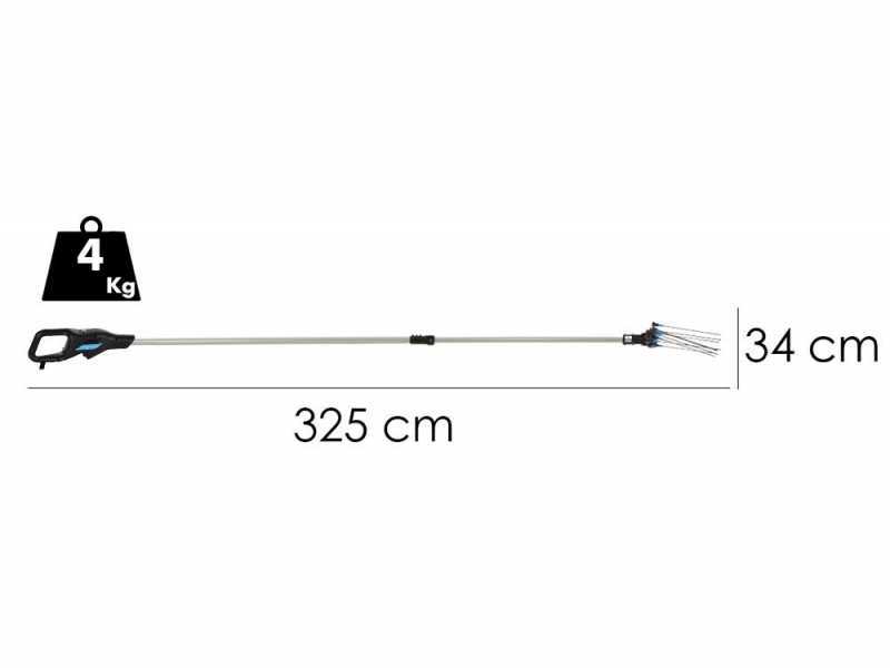 Campagnola Hercules 6 ECO Plug-in - p&eacute;rtiga de aluminio de 185-270 cm - Vareador de aceitunas el&eacute;ctrico de bater&iacute;a