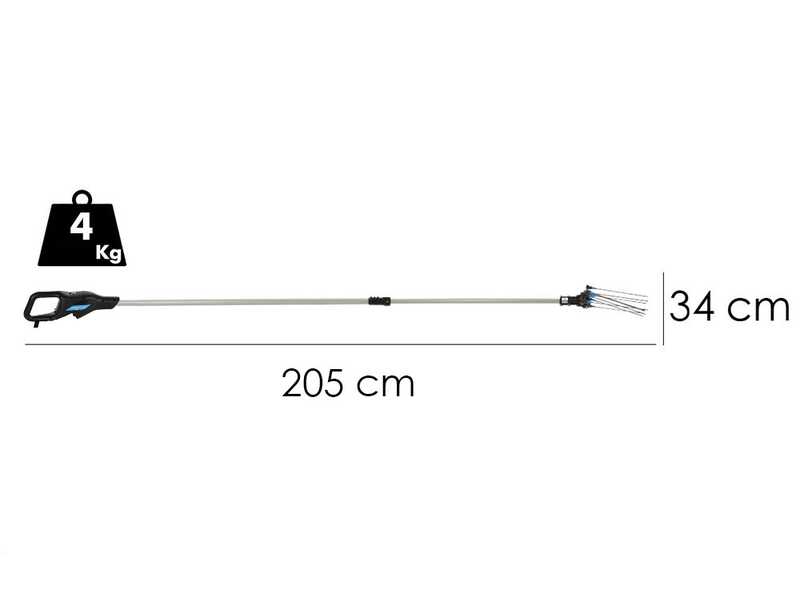 Campagnola Hercules 6 ECO Plug-in - p&eacute;rtiga de aluminio - 205 - 275 cm - Vareador el&eacute;ctrico de bater&iacute;a