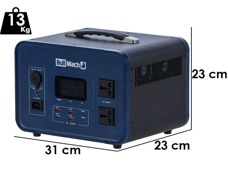 BullMach Elektron 1000 - Estaci&oacute;n de energ&iacute;a port&aacute;til - 1000W/1008Wh 3.2V