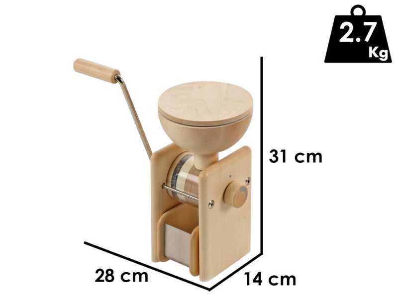 Komo HAND MILL - Molino de harina con piedra manual de arce macizo