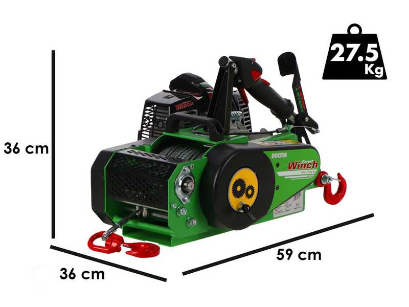 Docma VF150 Automatic - Cabrestante forestal motor Solo HP50E-A -  Cable &Oslash; 5mm de 80m